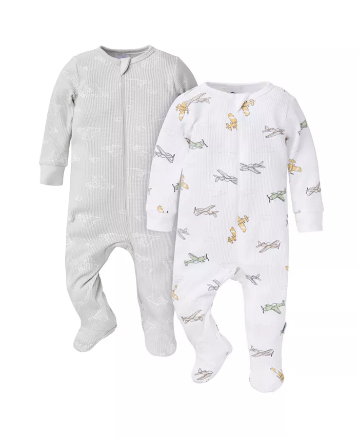 

Детский комбинезон для сна и игр Baby Boys 2-Pack, Playground, 6-9M Gerber, белый