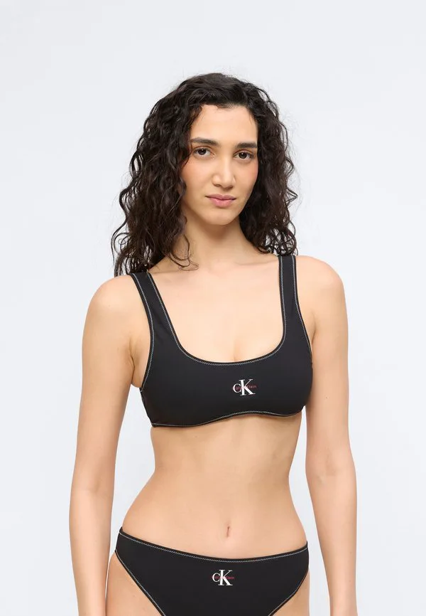 Топ от бикини с графическим монограммным рисунком (бралетт) Calvin Klein Swimwear, Black — фото 3