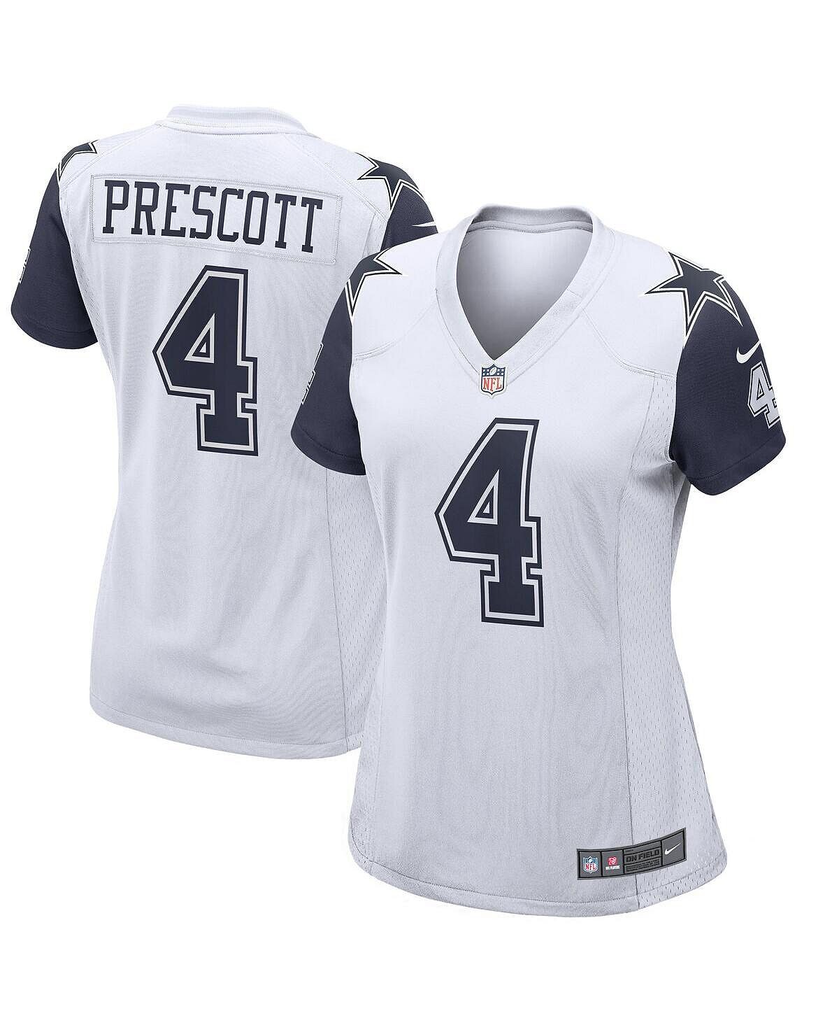 Женская футболка Dak Prescott White Dallas Cowboys Alternate Game Nike, белый — фото 2