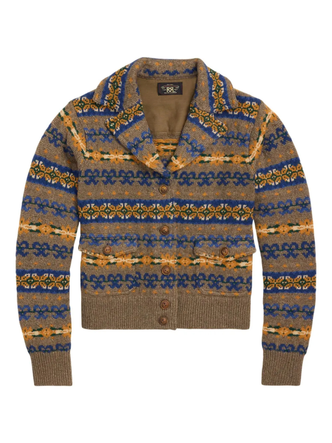 

Ralph Lauren RRL кардиган вязки интарсия, нейтральный