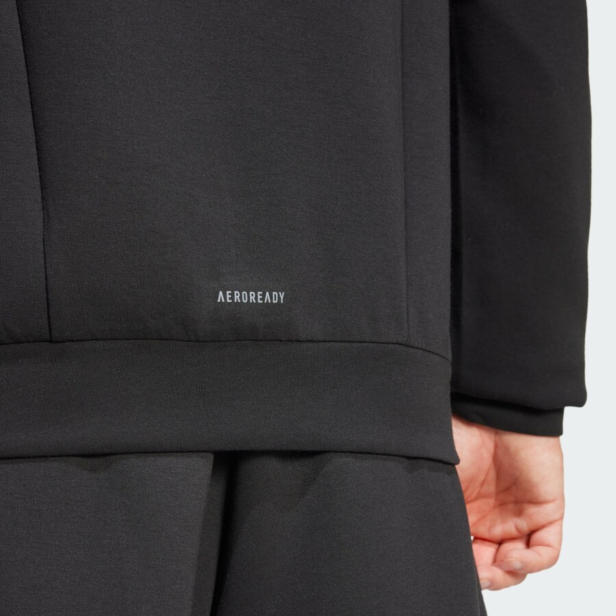 Свитер с капюшоном на молнии ADIDAS PERFORMANCE Athletic Sweatshirt Designed For Training, черный — фото 4