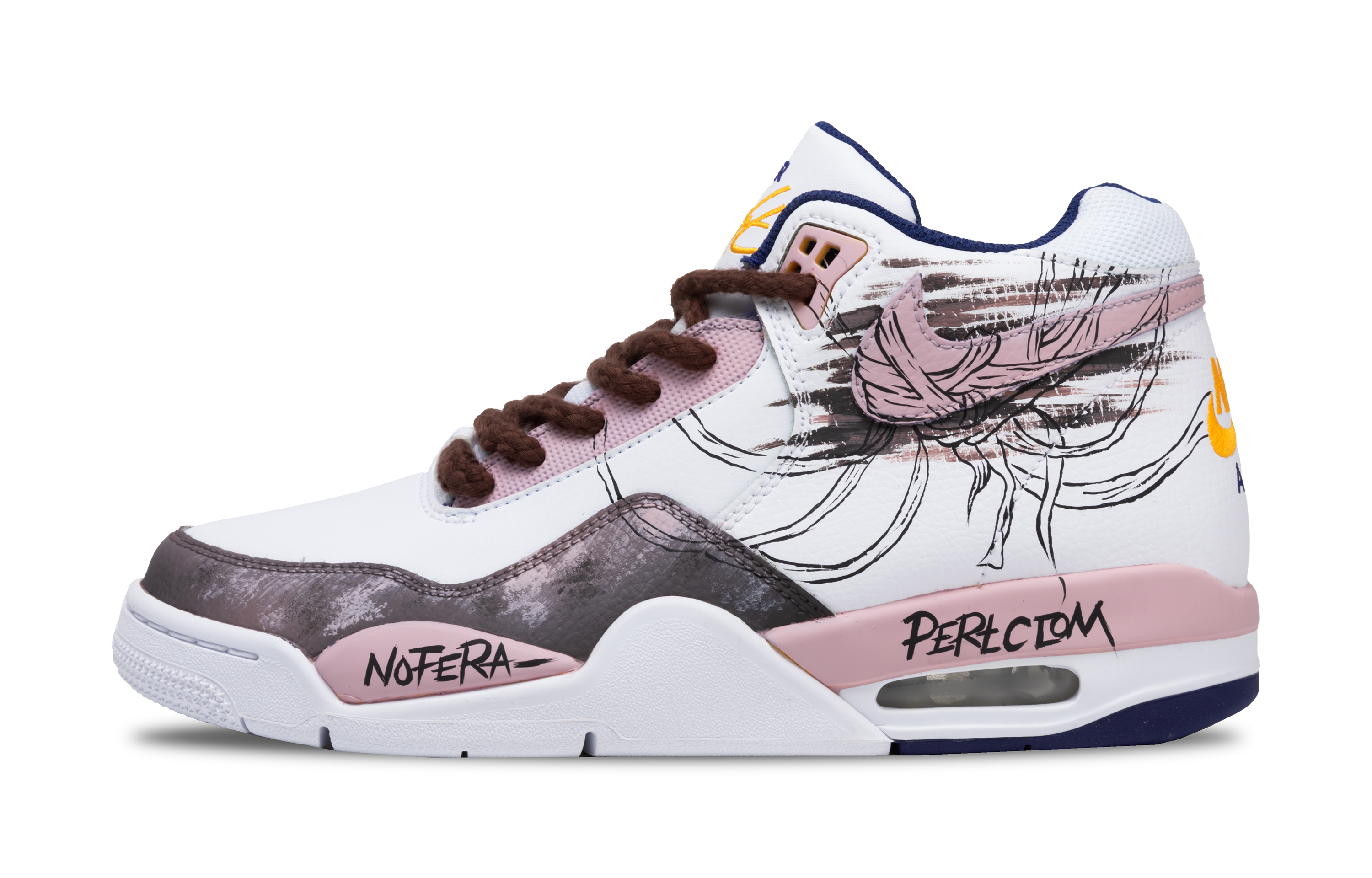 

Nike Баскетбольные кроссовки Flight Legacy Vintage, мужские, средней высоты, цвет: черный, розовый