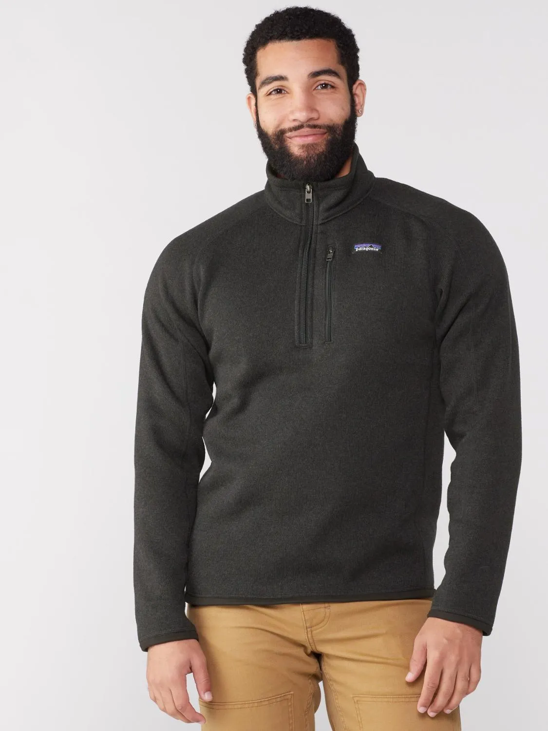 Лучший свитер с четвертью молнии флисовая толстовка Patagonia, Black — фото 2