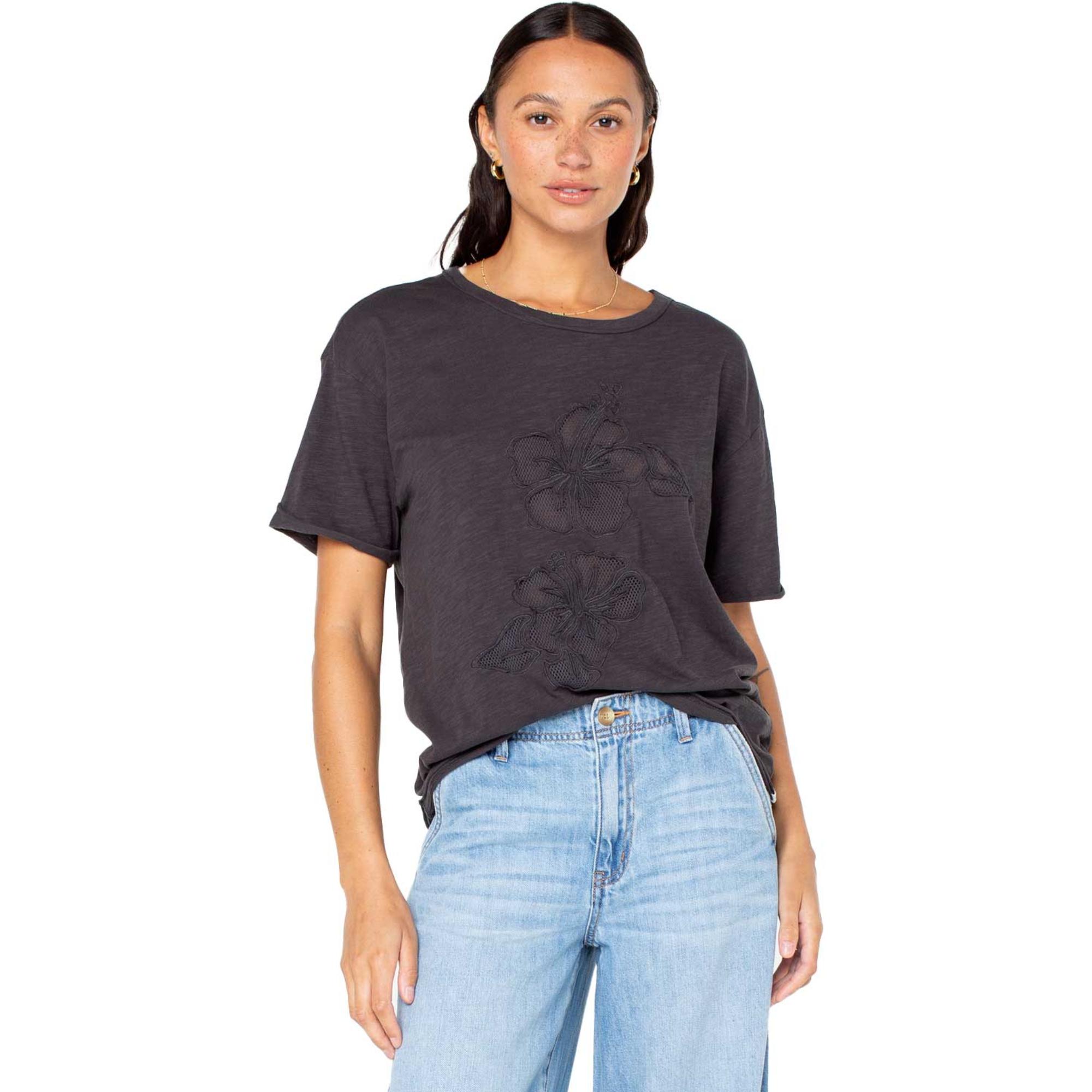 

Женская футболка Sunset Sessions ROXY, Phantom Hibiscus Cut Out