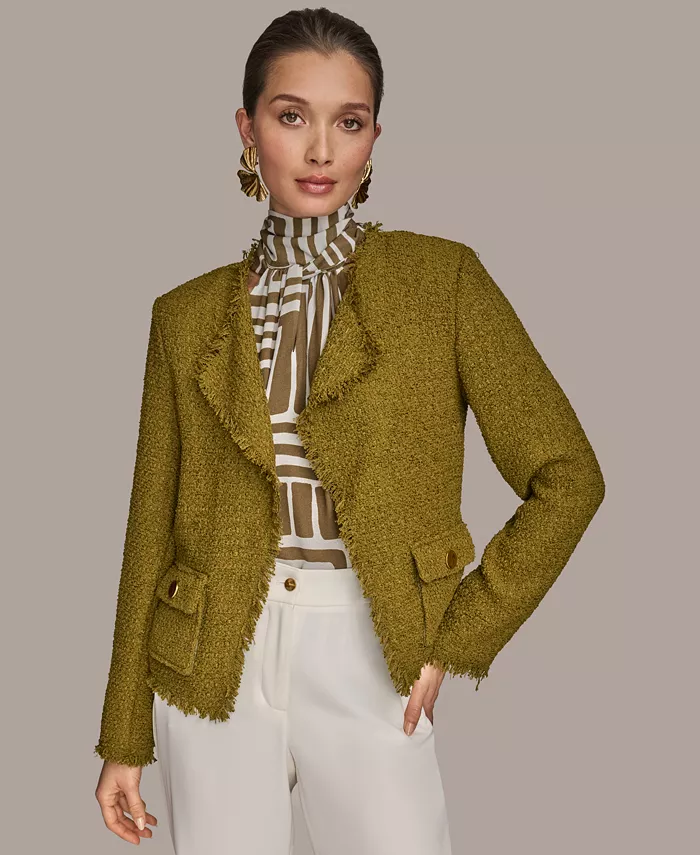 

Женская твидовый кардиган на пуговицах Donna Karan New York, зеленый
