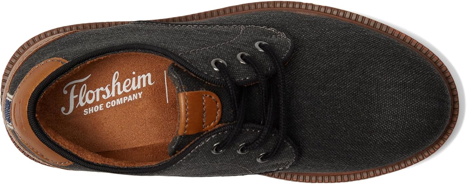 Мужские оксфорды Florsheim Highland из холщовой ткани с простым носком Jr. (для малышей/детей постарше), черный — фото 2