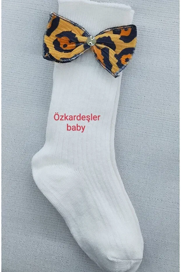 Детские носки для девочек с бантом Özkardeşler Baby, Yellow Pink Ecru Orange Salmon Mustard Black