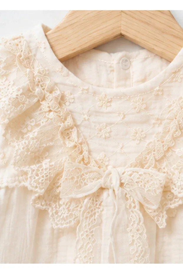 Детский комбинезон для девочек хлопковый Pugi Baby, Beige — фото 2
