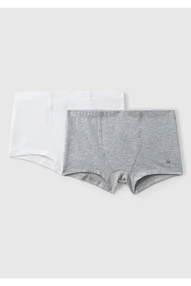 Детские боксеры для мальчиков хлопковые Benetton logo 2-pack boxer briefs United Colors Of Benetton, Gray Melange