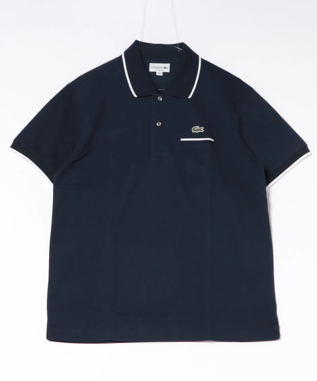 Мужская классическая футболка-поло с длинным рукавомLACOSTE, Navy