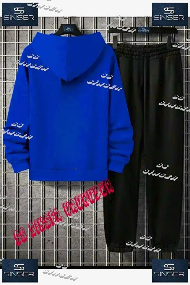 Детский комплект из худи и брюк с принтом Bear Part Label Ss Sinser, Blue - Black — фото 2