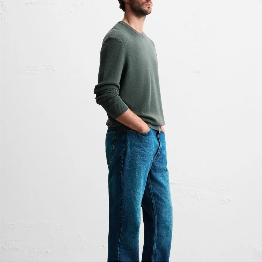 Мужской свитер с круглым вырезом Green Blue ZARA, Green Blue — фото 4