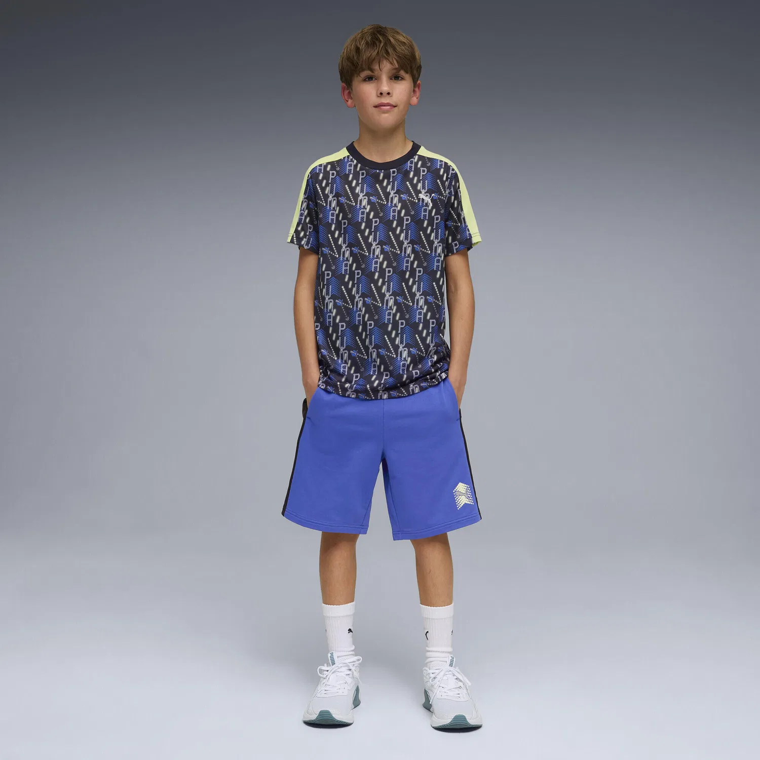 Детская футболка с принтом Essentials Training Boys Puma, Navyblau — фото 4