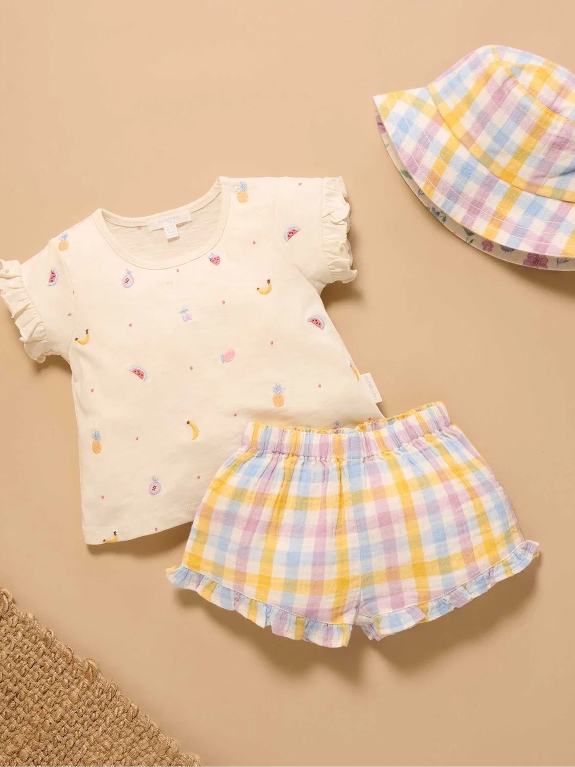 Комплект футболка и шорты Purebaby, розовый — фото 2