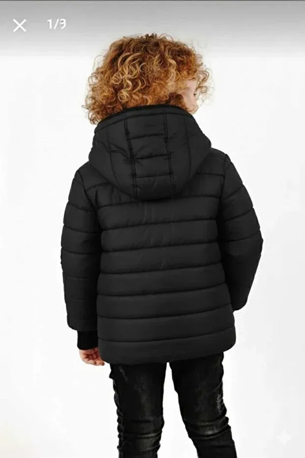 Детское пальто для девочек с капюшоном Dublino Kids, Black — фото 3