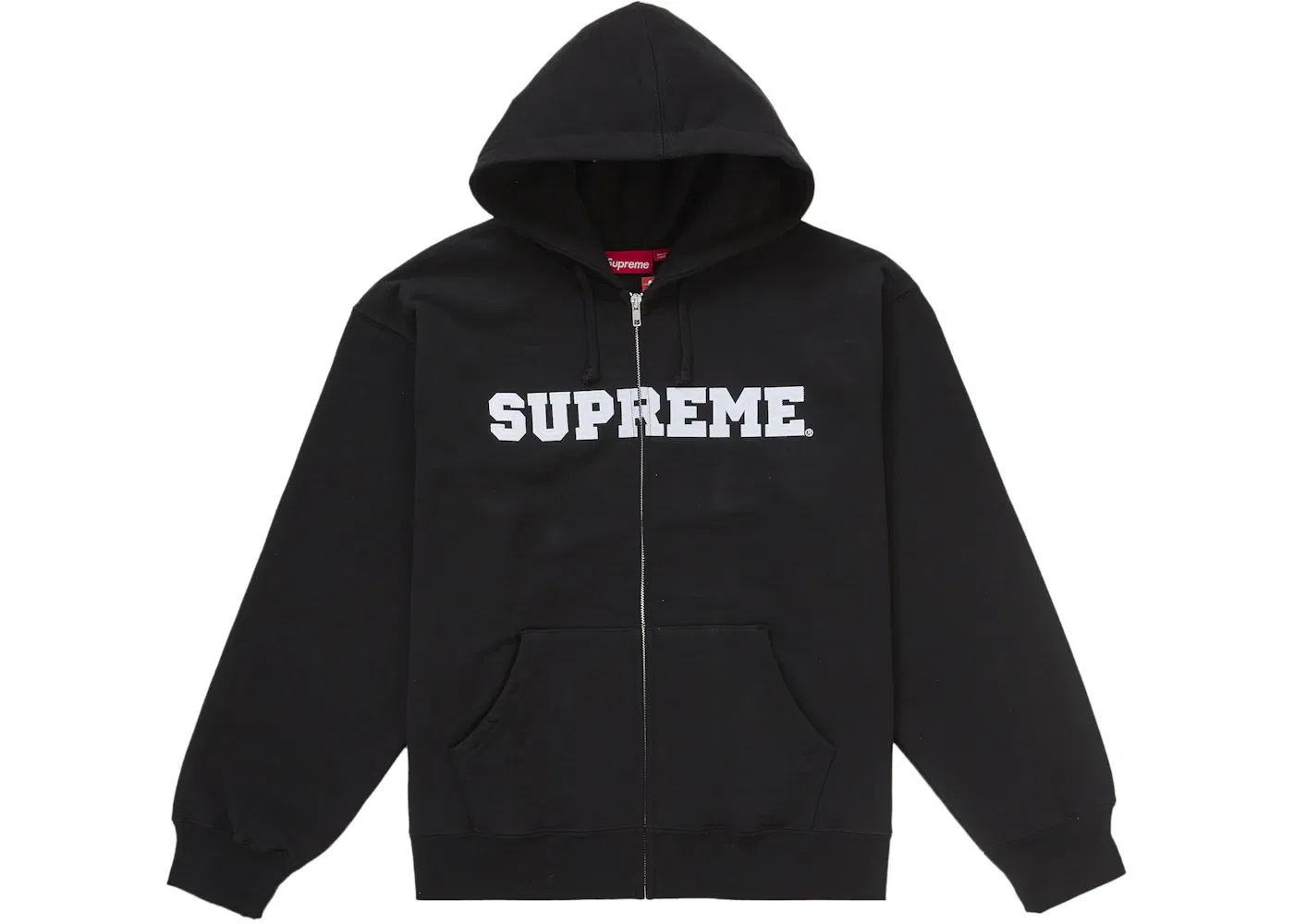 Мужской худи на молнии с аппликацией Supreme Collegiate, Black