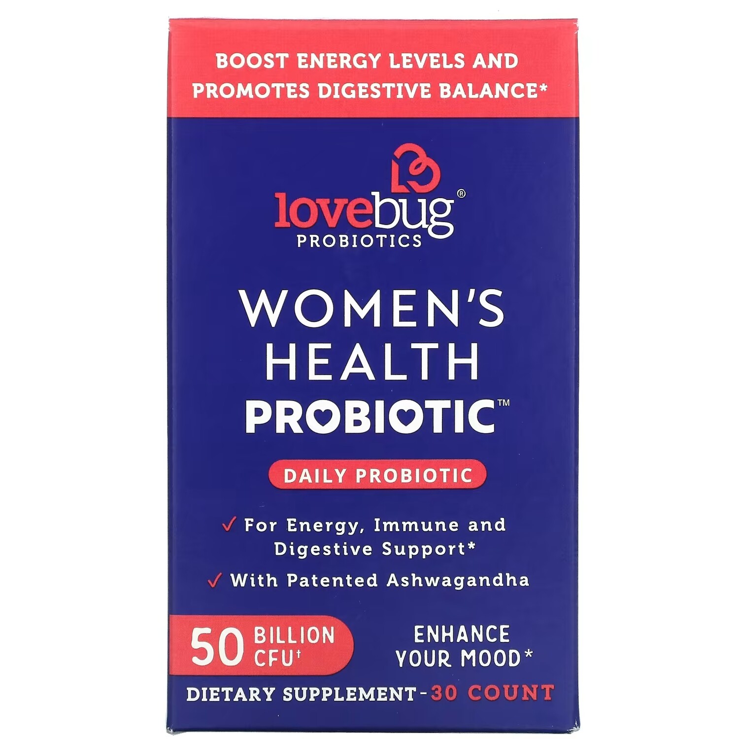 

Пробиотик для Здоровья Женщин LoveBug Probiotics, 30 штук