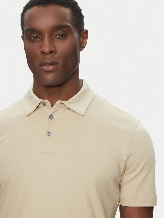 Поло slim fit Palosh Boss, бежевый — фото 4