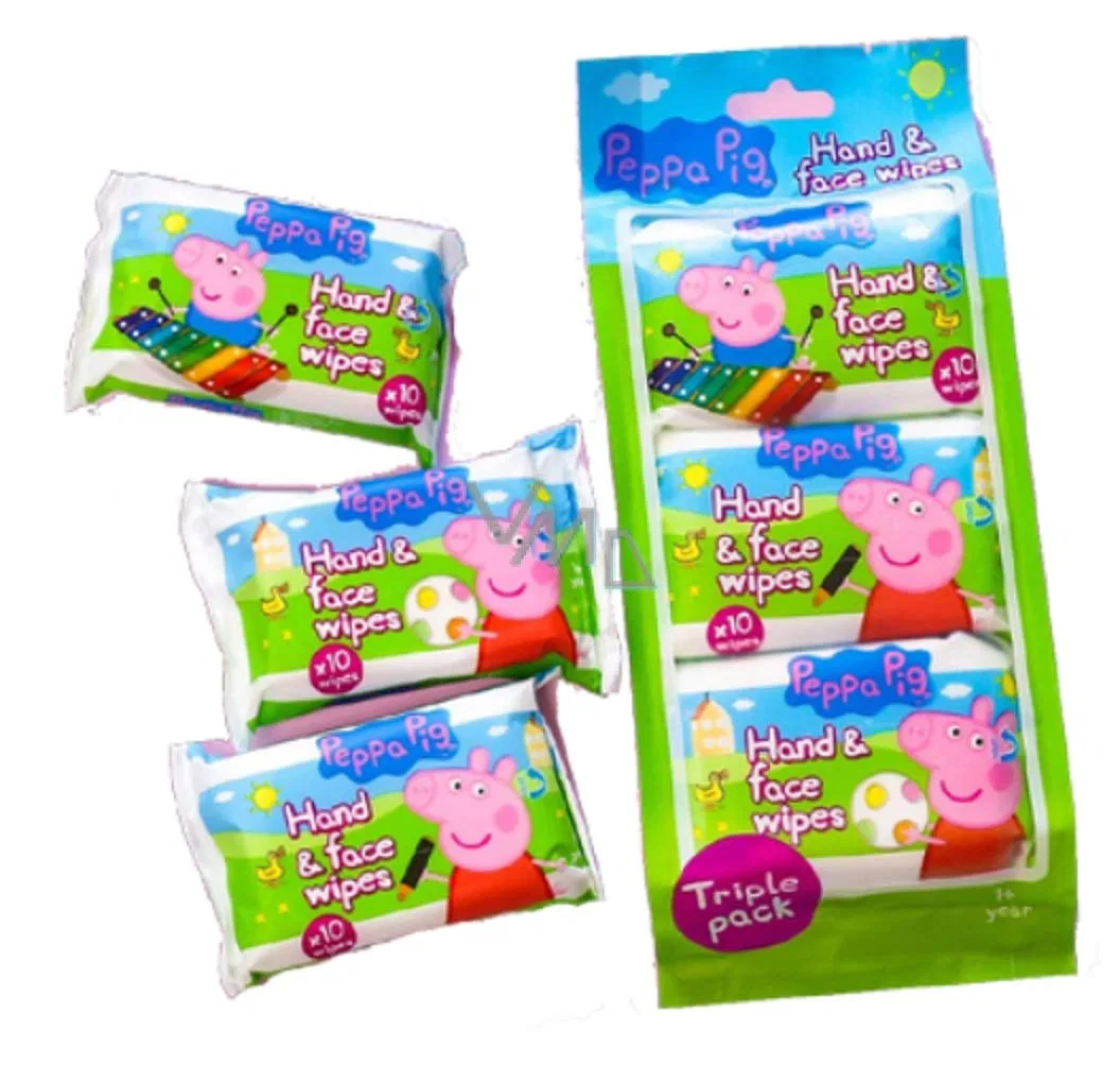 Влажные салфетки для рук и лица Peppa Pig, 30 шт, 3 уп., BWR