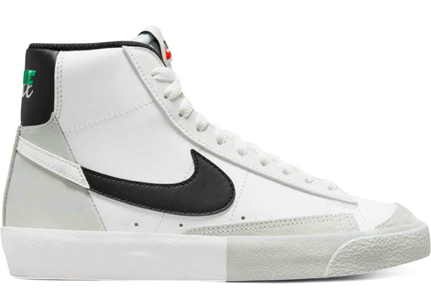 Детские кроссовки с принтом Nike Blazer Mid '77 SE, Summit White/Black/Light Silver/Stadium Green/White