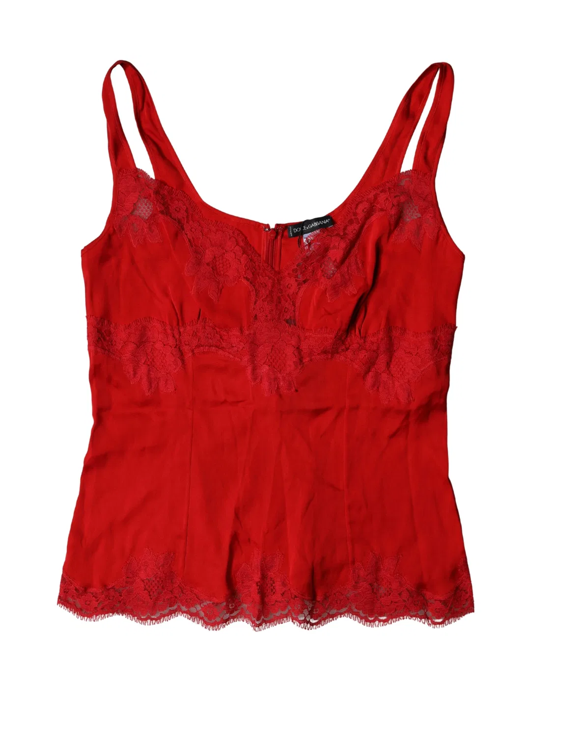 Женский топ без рукавов с кружевом Lingerie Top Dolce & Gabbana, Red