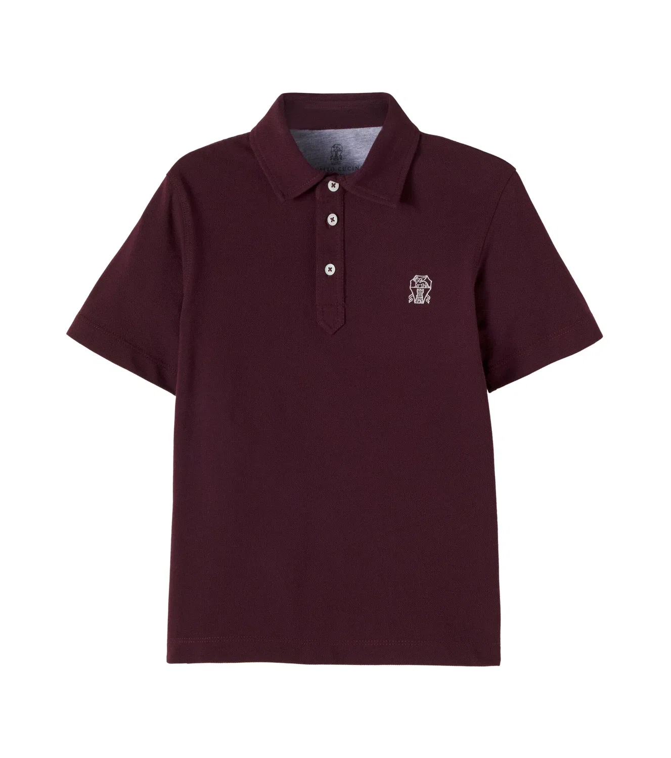Поло из пике Borgogna+Panama Brunello Cucinelli Kids, бордовый