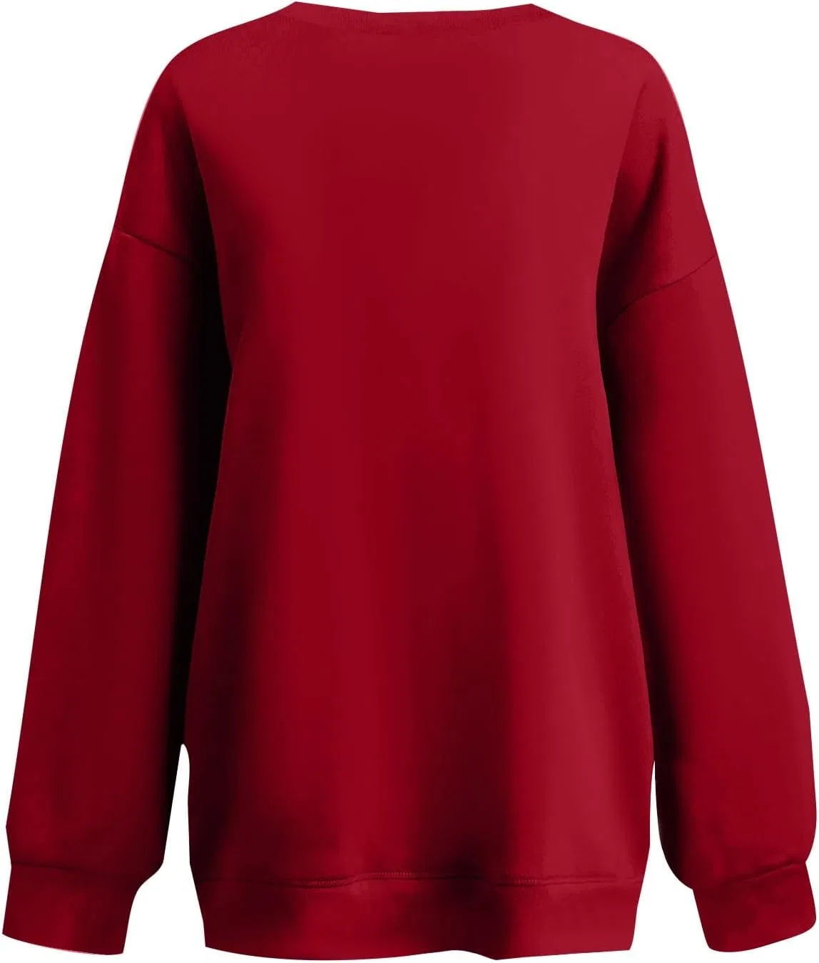 Женский свитшот оверсайз с флисом, Oversized Sweatshirt, красный — фото 4