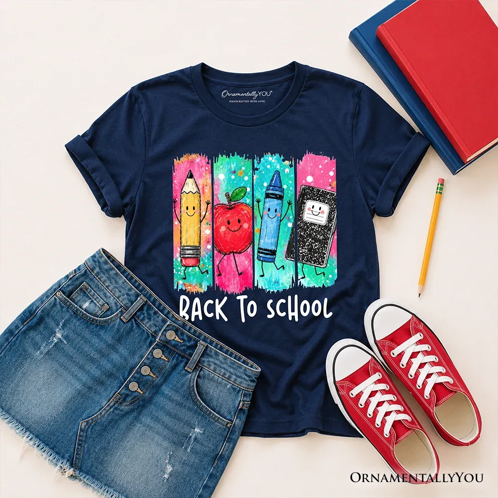 Детская футболка для мальчиков с принтом Apple Notebook School Graphic Tee OrnamentallyYou, темно-синий — фото 2