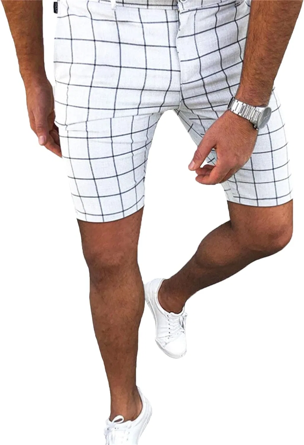 Шорты Slim Fit с эластичным поясом, Generic, L, White