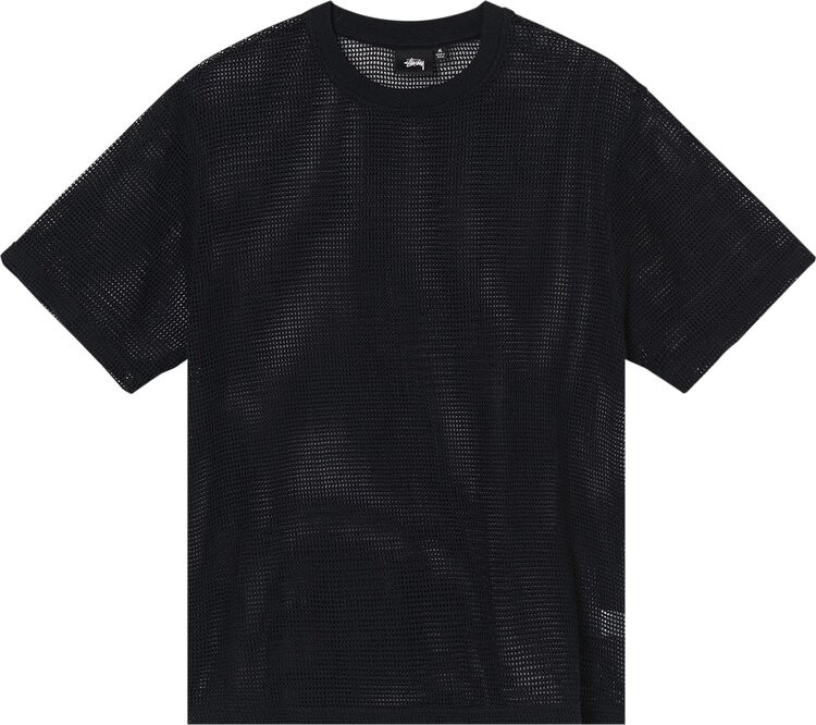 

Футболка Stussy Cotton Mesh Short-Sleeve Crew 'Black', черный