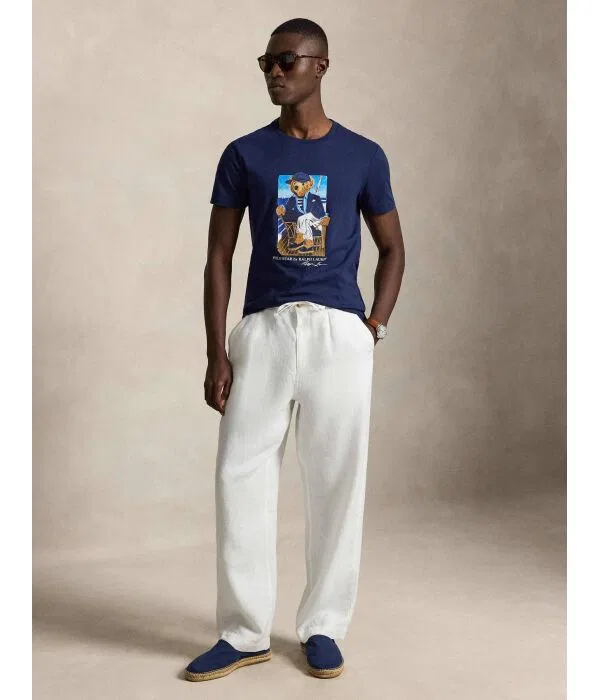 Мужская футболка Custom Slim Fit Polo Ralph Lauren, Blu Marino — фото 2