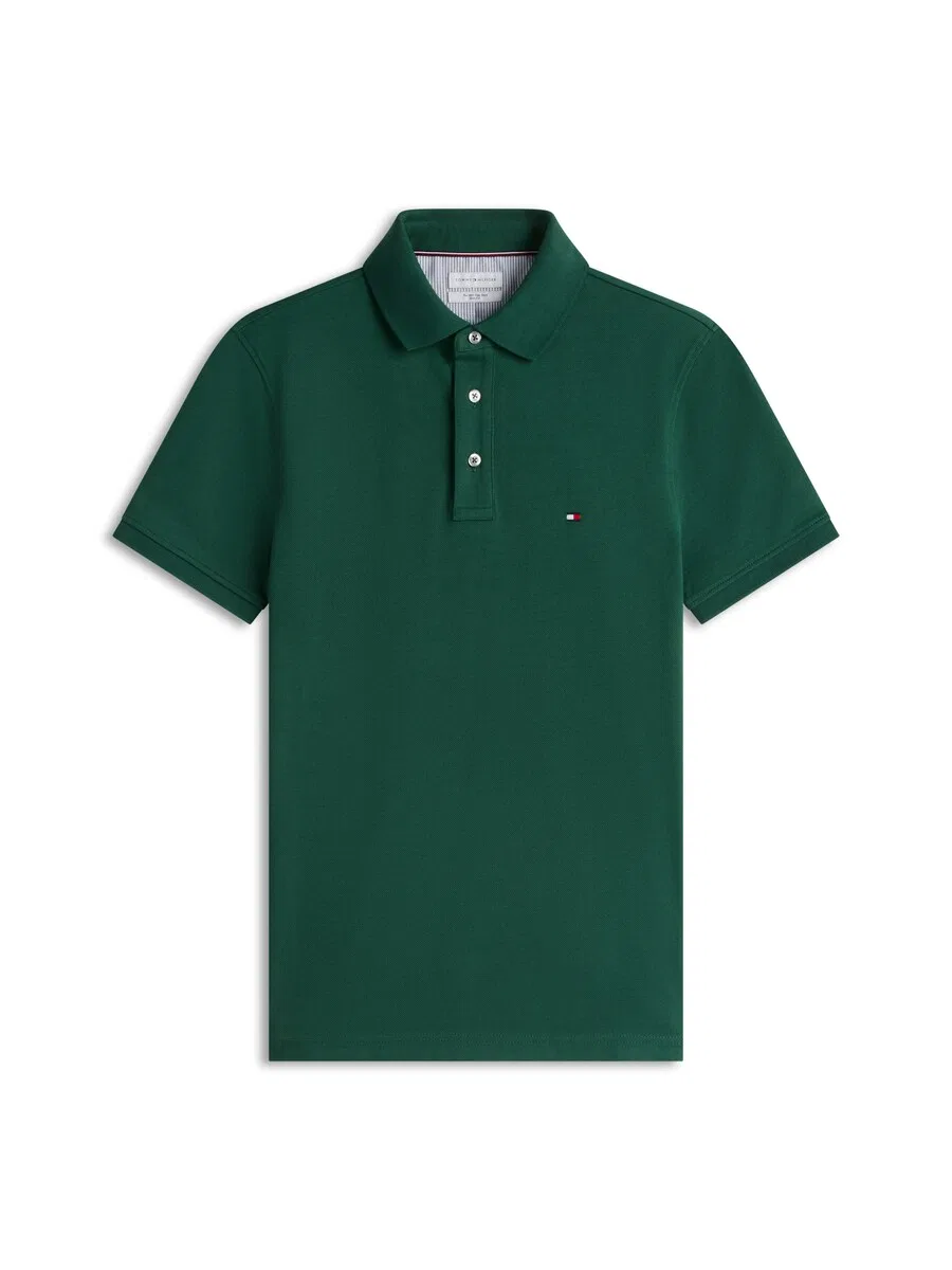 Рубашка TOMMY HILFIGER '1985 Slim Fit' темно-зеленого цвета