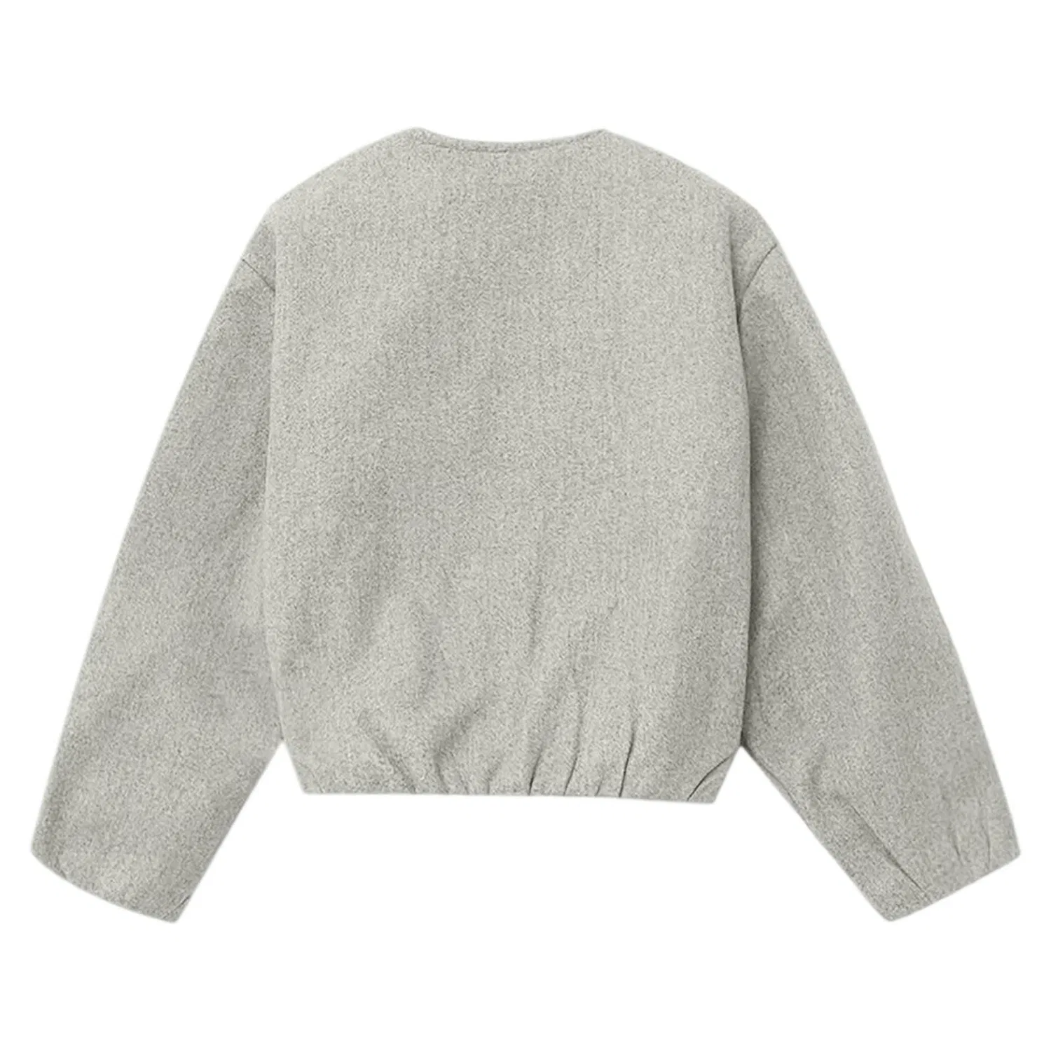 Женская куртка с вышивкой и молнией, модель Motorcycle Jacket, Light Grigio — фото 4