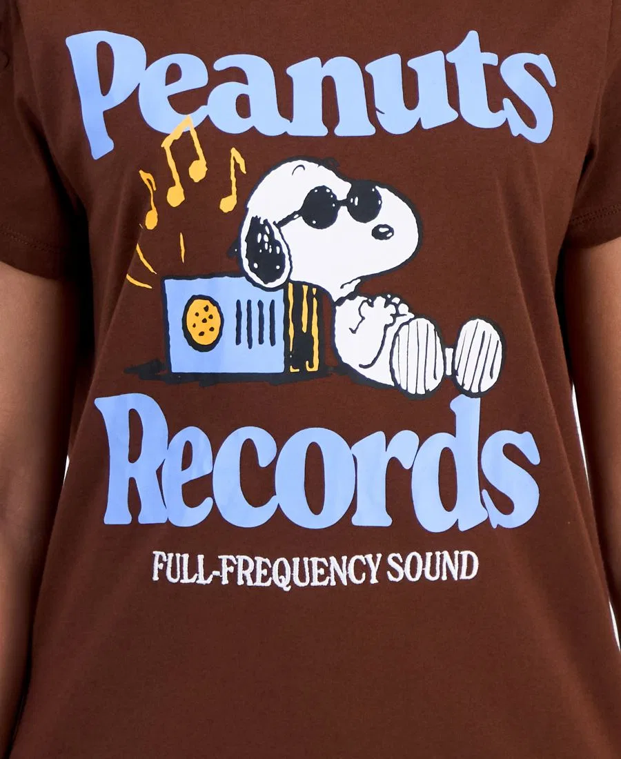 Футболка с принтом Peanuts Records Snoopy, Shaved Chocolate — фото 4