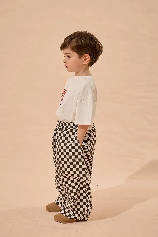 Детские брюки для девочек широкие с принтом Fahhar Kids, Brown — фото 4