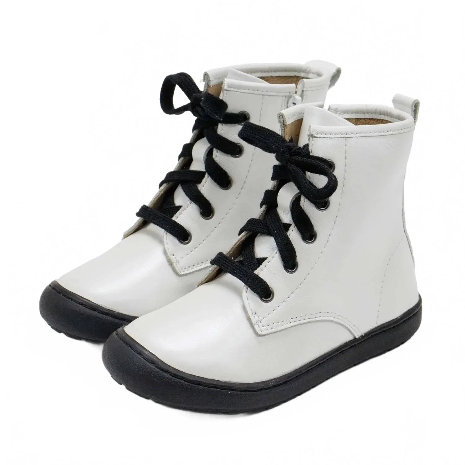 Детские высокие ботинки на шнуровке с молнией Old Soles, Nacardo Blanco — фото 2