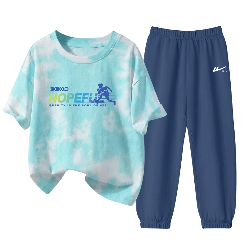 Детский спортивный комплект с принтом Gradient Running Navy Blue/H White Huili Small K WARRIOR