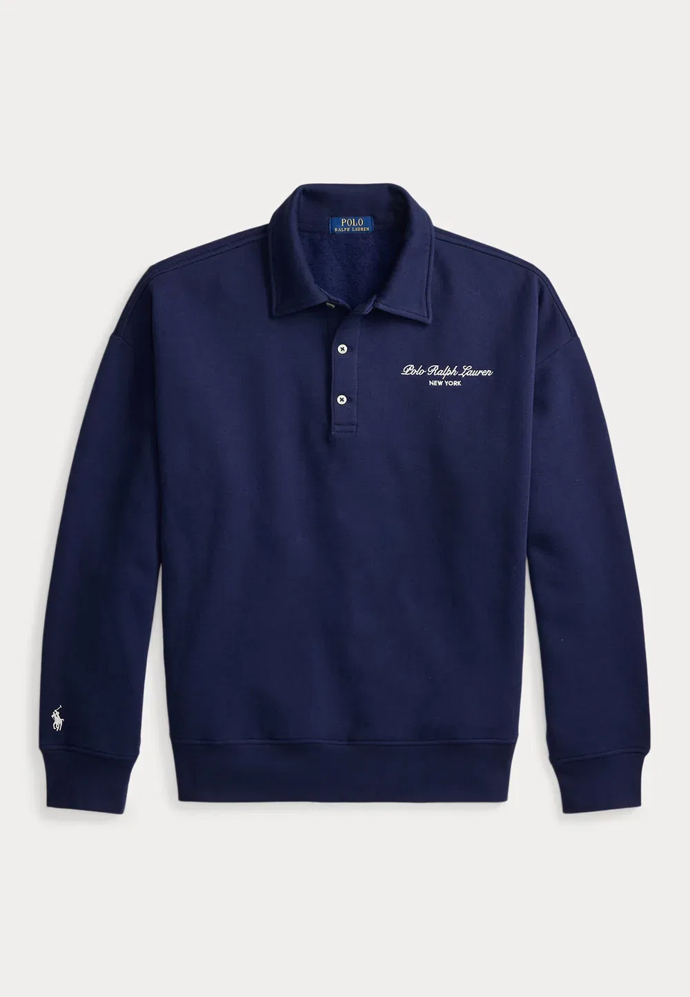Толстовка свободного кроя с воротником и логотипом - толстовка Polo Ralph Lauren, Newport Navy — фото 4