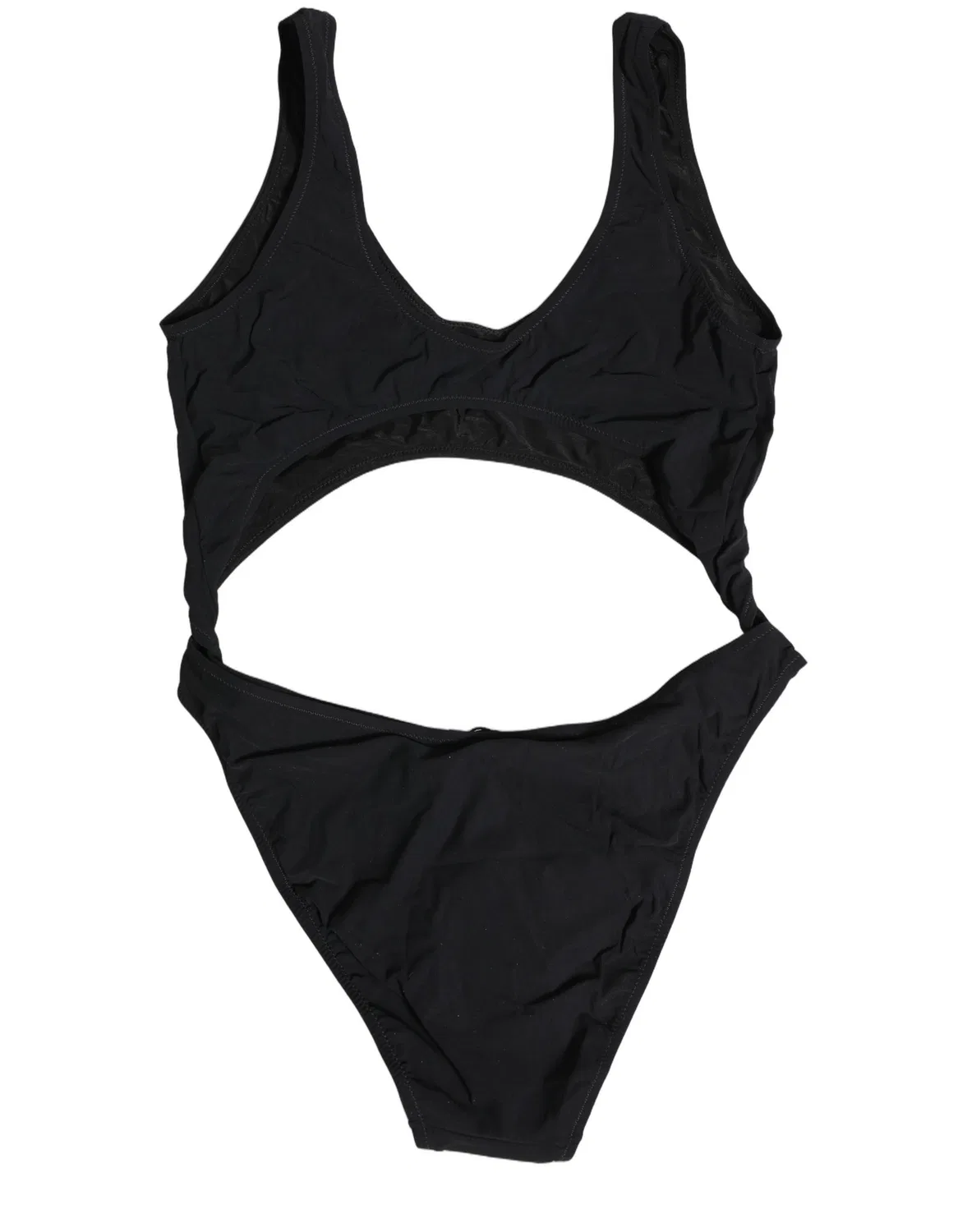Женский купальник слитный с вырезом и золотым логотипом Dolce & Gabbana, Black