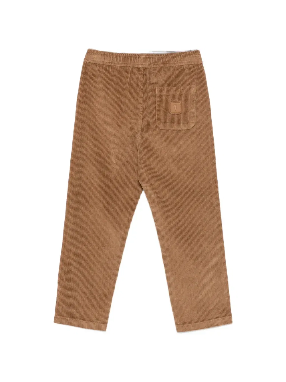 Вельветовые брюки с эластичной резинкой на поясе Trussardi Junior, коричневый — фото 2