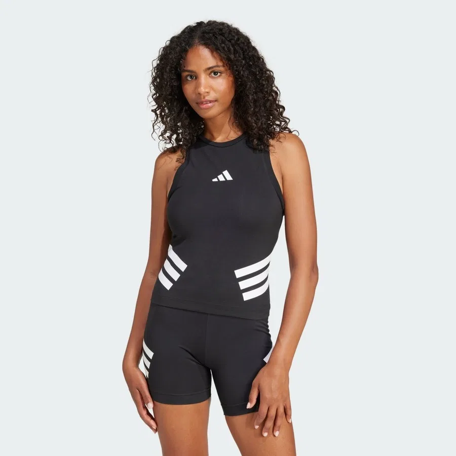 Спортивный топ без рукавов с принтом Future Icons 3-Stripes, adidas, Черный