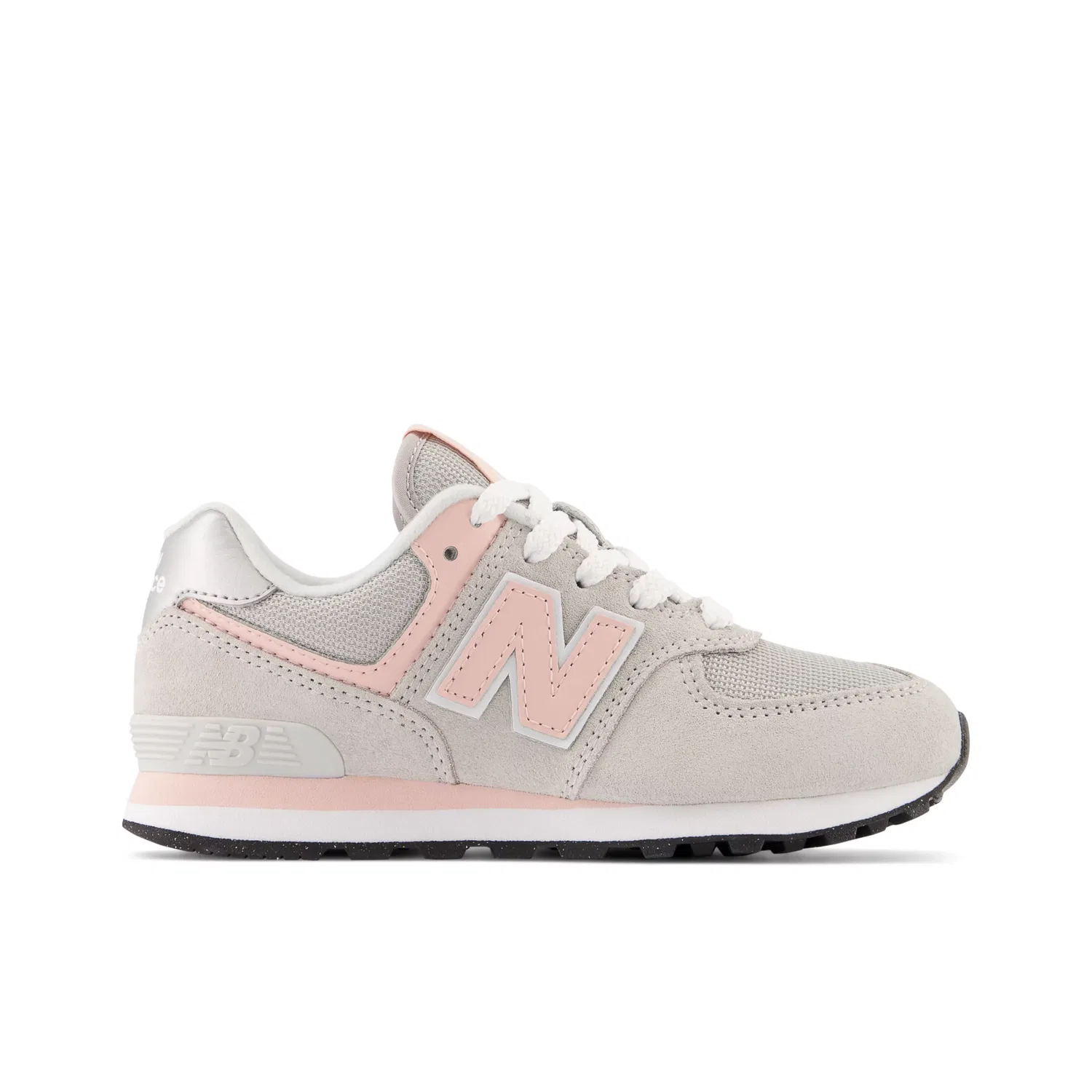 Детские кроссовки на шнуровке 574 Core Lace New Balance, Rain Cloud With Pink Haze