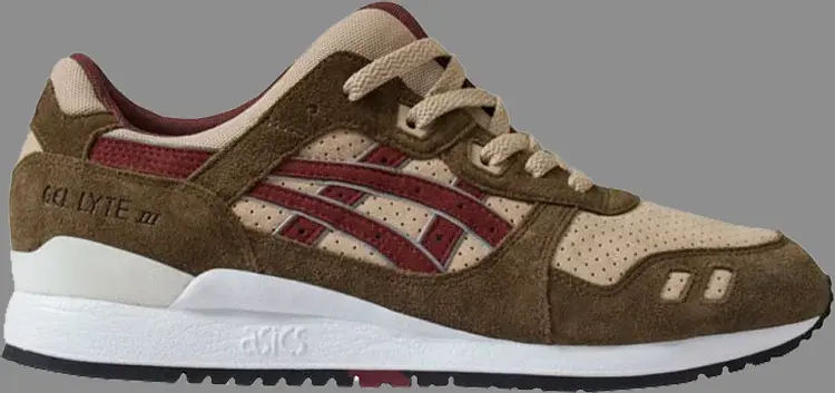 

Кроссовки patta x gel lyte 3 'birch burgundy' Asics, коричневый