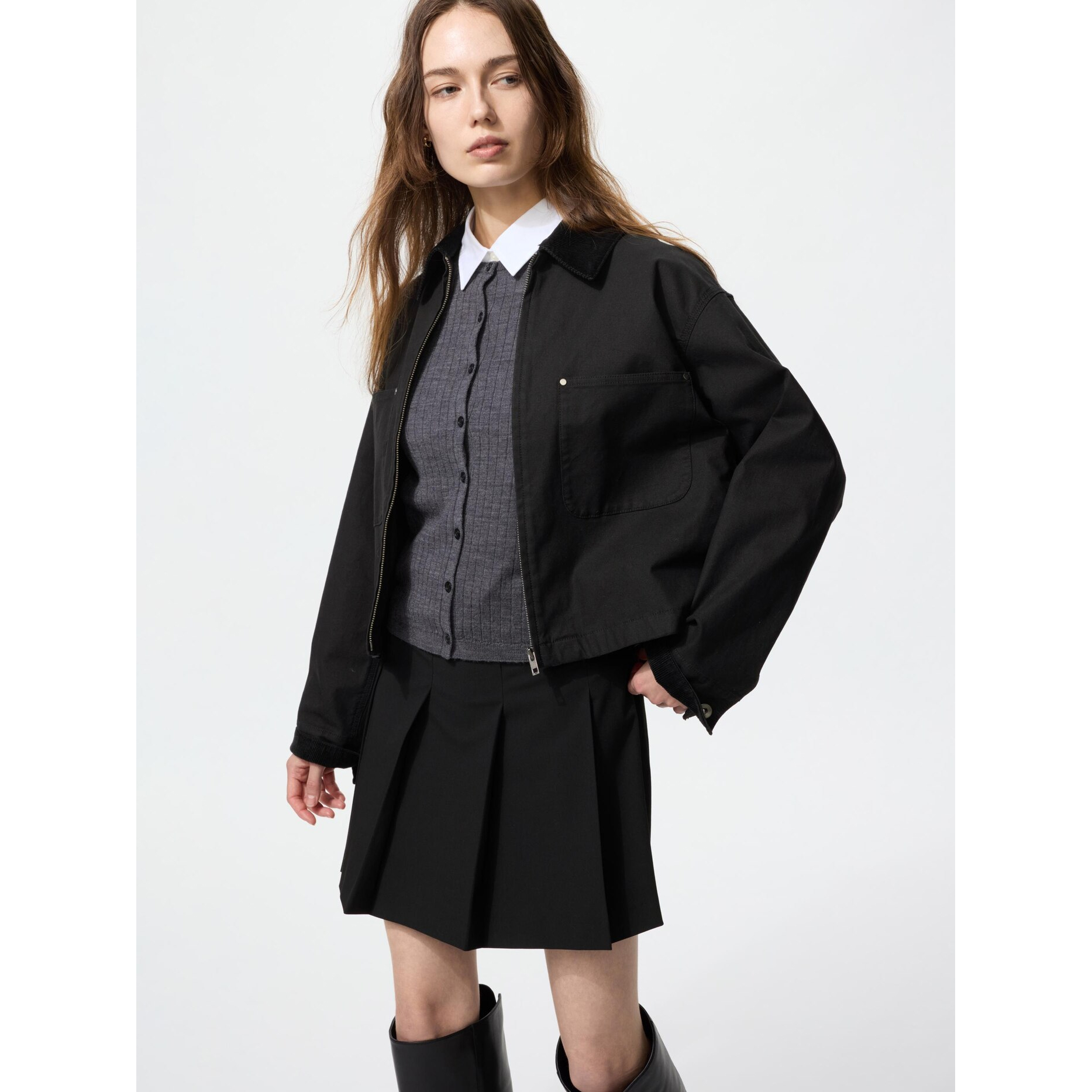 

Куртка-рубашка Uniqlo женская, черный