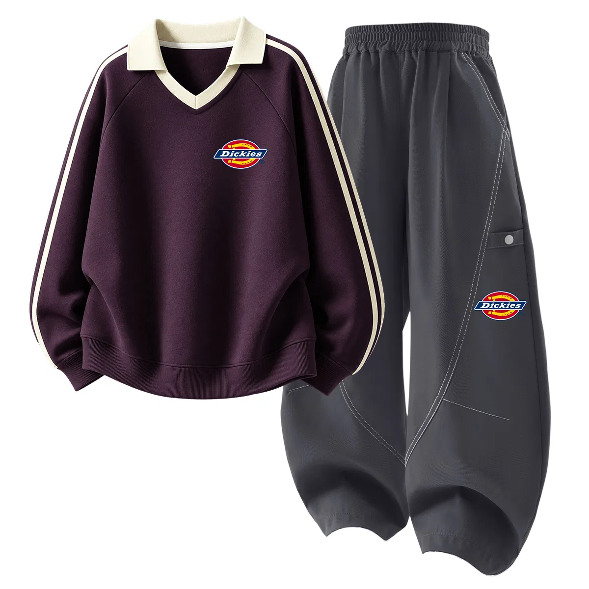 Детский спортивный комплект для девочек с принтом Dickies, Berry Dark Reddish Purple/Silicone Dark Gray