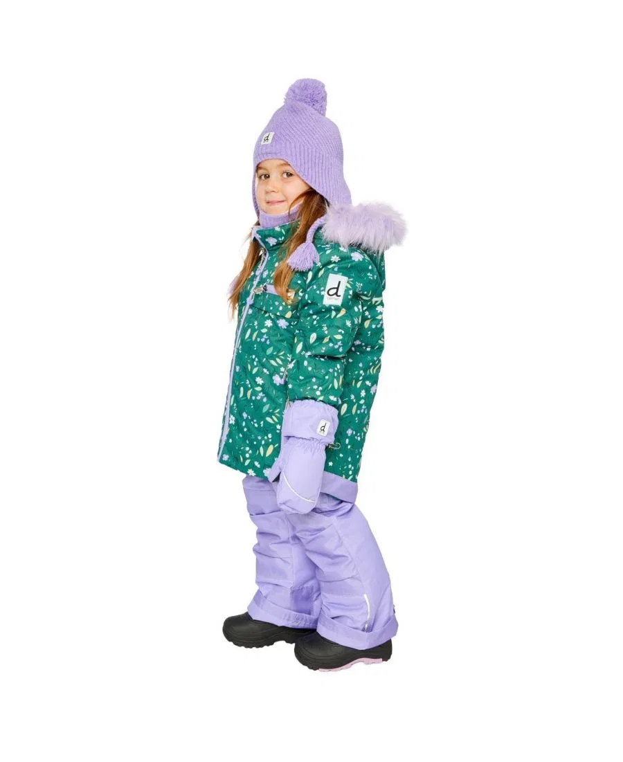 Детский комплект из куртки и снежных штанов Mini Flower Print Deux par Deux, Green Printed Mini-Flowers — фото 3