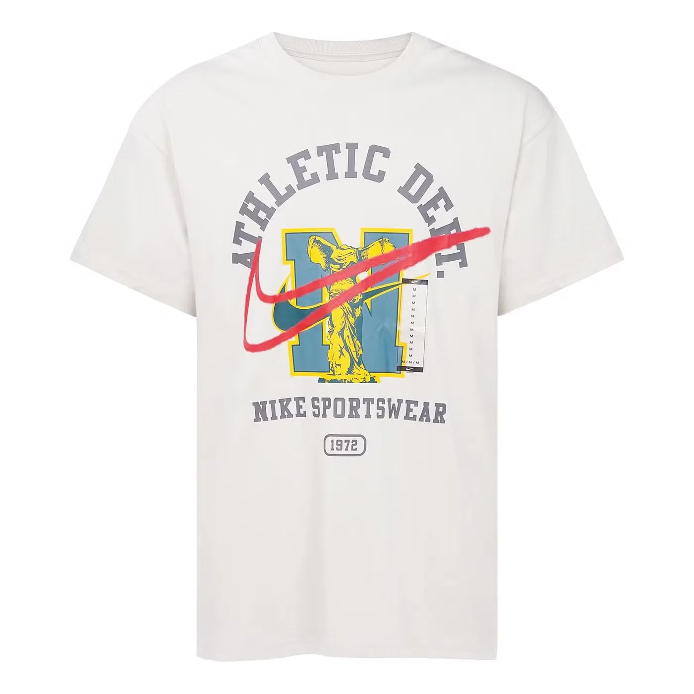 Футболка с логотипом, мужская, Nike, светло-серый