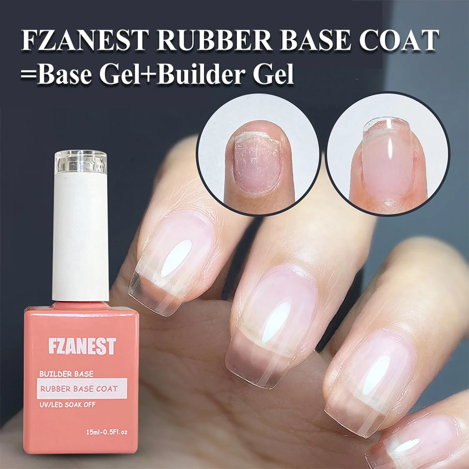 Каучуковая база FZANEST Nude для гель-лака Fzanest, Nude — фото 2