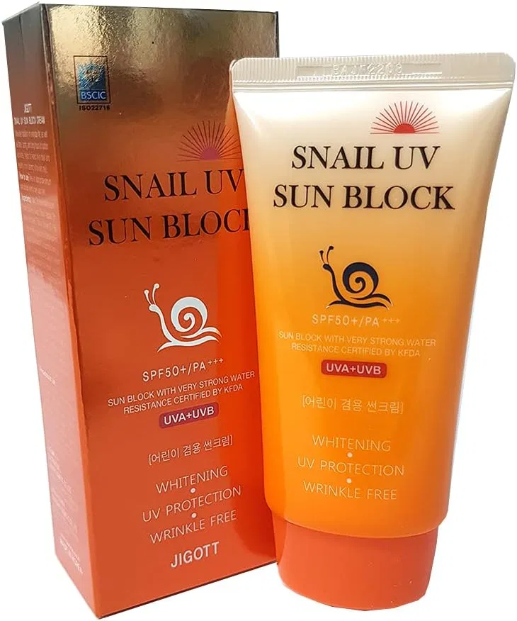 Солнцезащитный крем Snail UV Sunscreen SPF50+ PA+++, JIGOTT, 70 мл, 2 шт