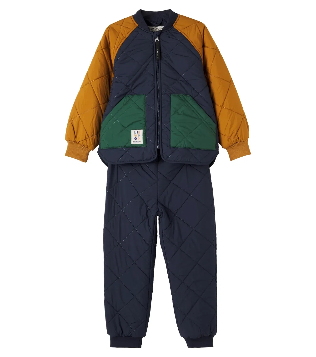 Комплект стеганой куртки и брюк Classic Navy Multi Mix Liewood, синий